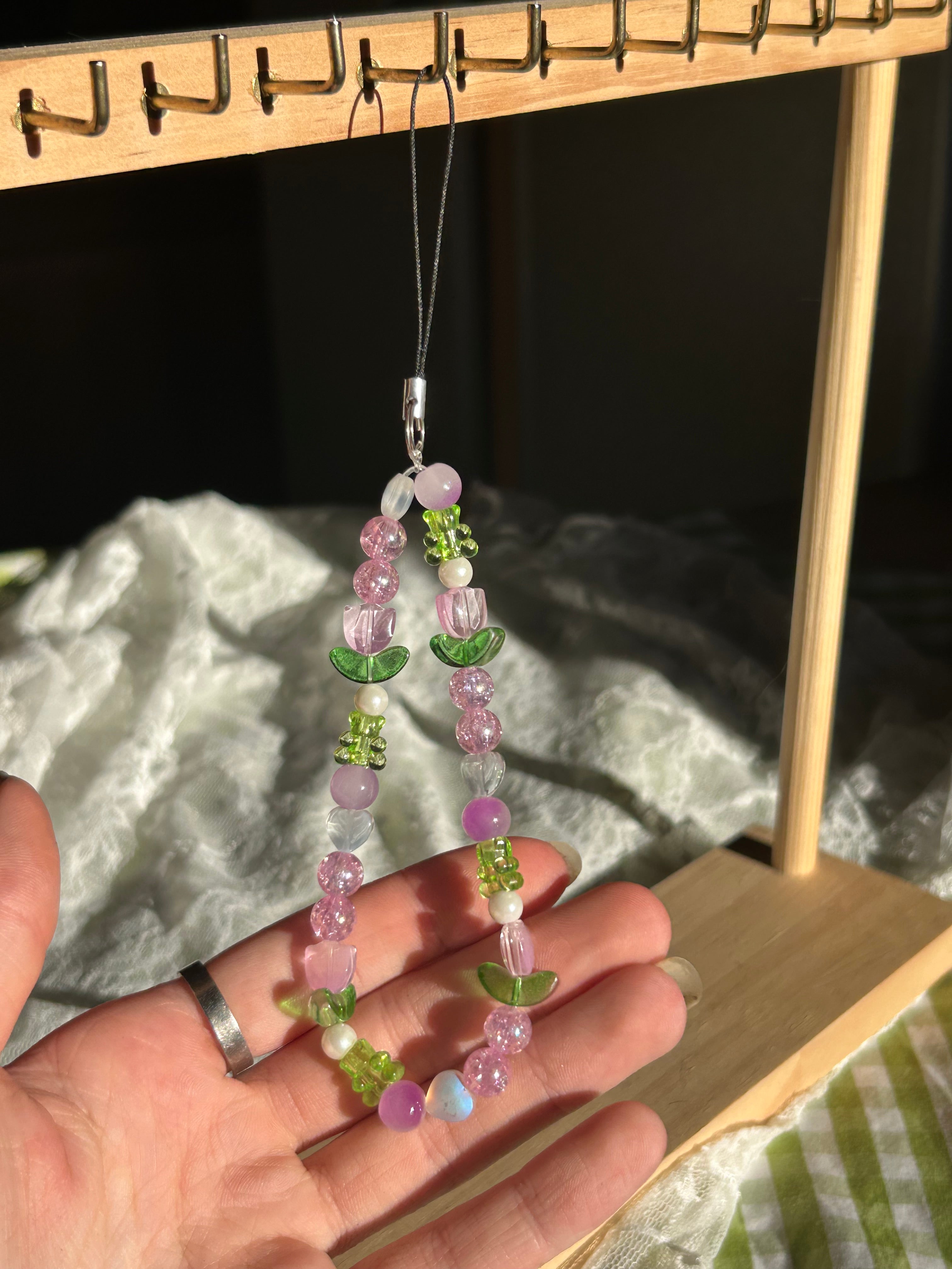 Bijou pour téléphone en perles