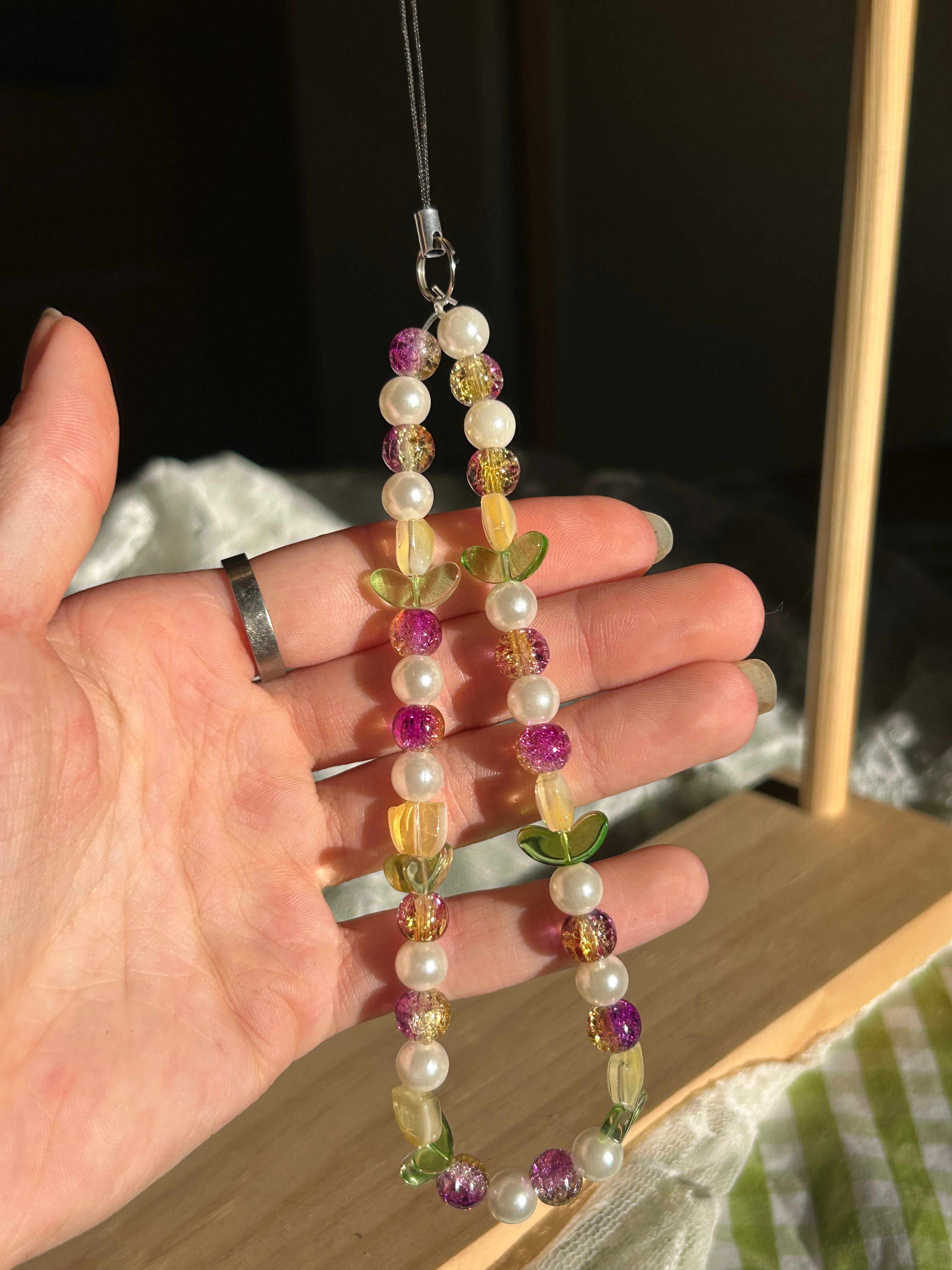 Bijou pour téléphone en perles