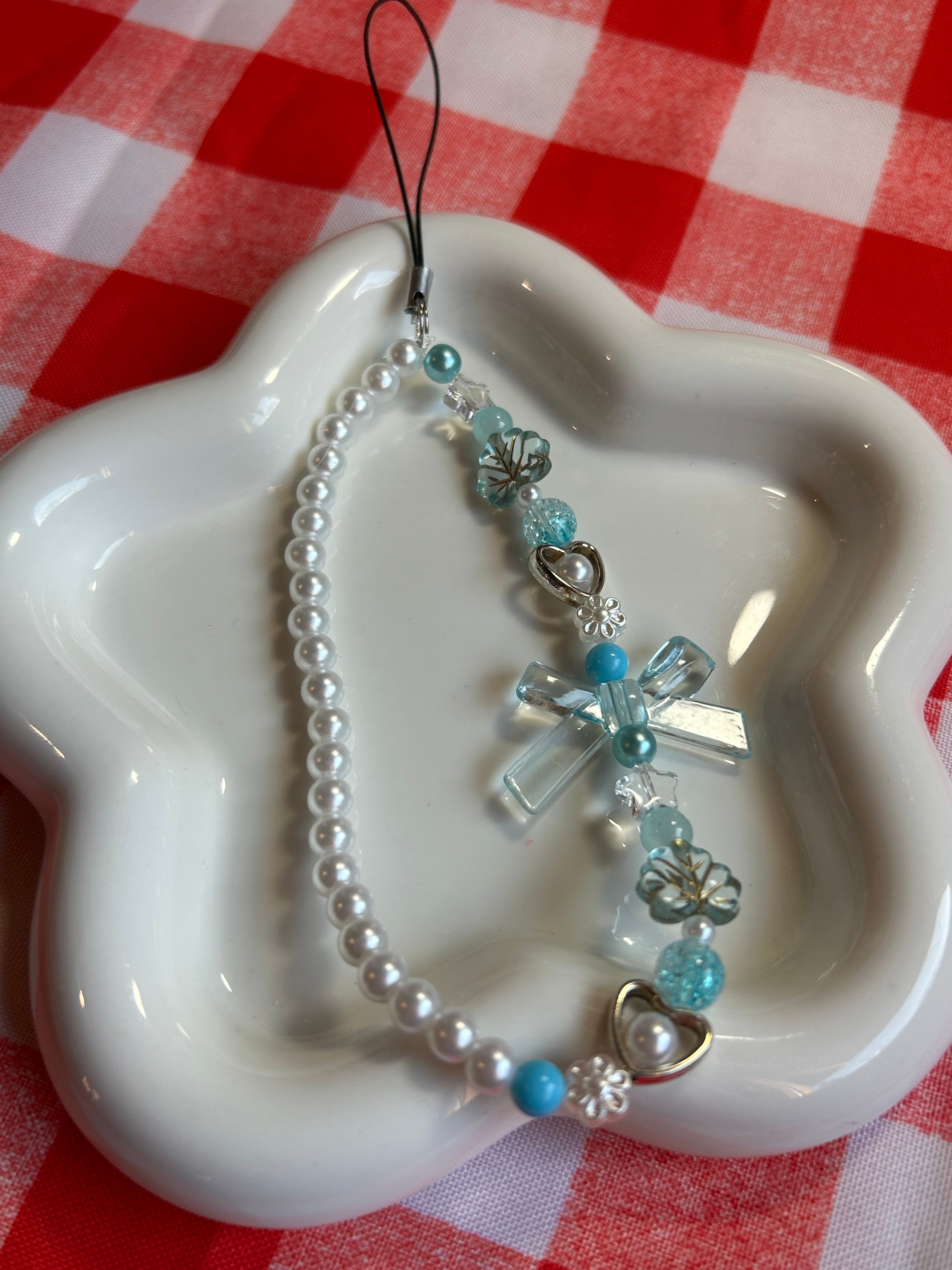 Bijoux pour téléphone en perles