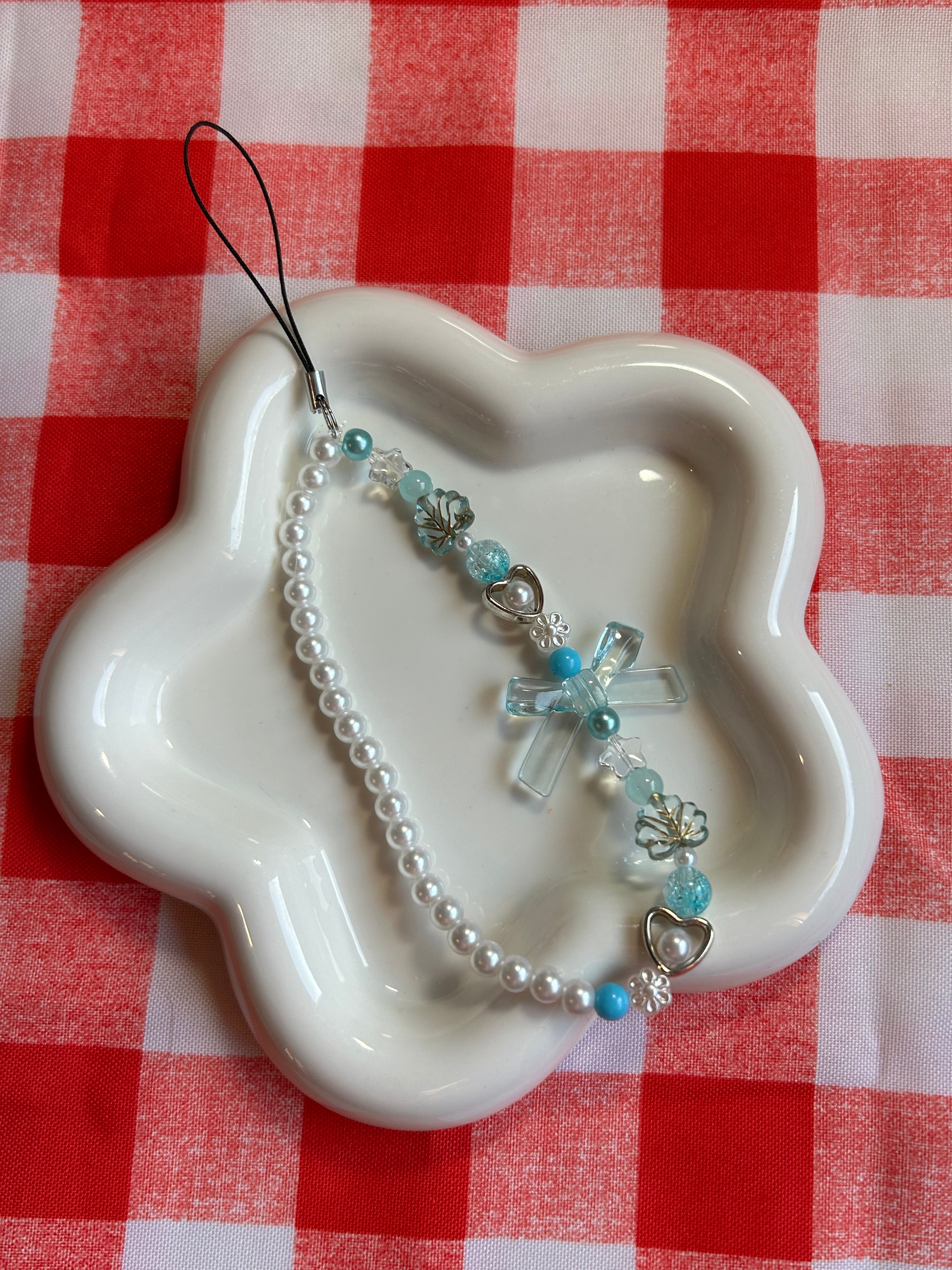 Bijoux pour téléphone en perles