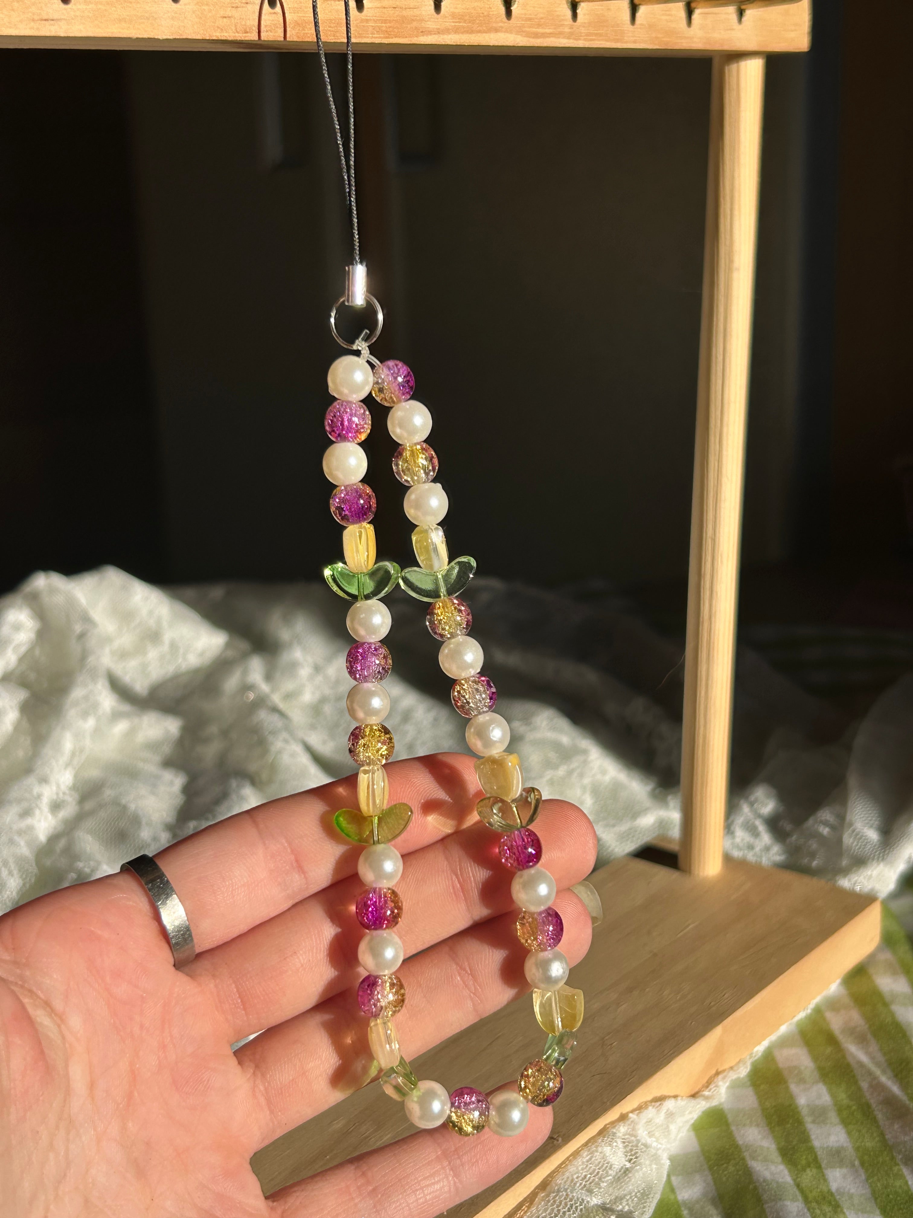 Bijou pour téléphone en perles