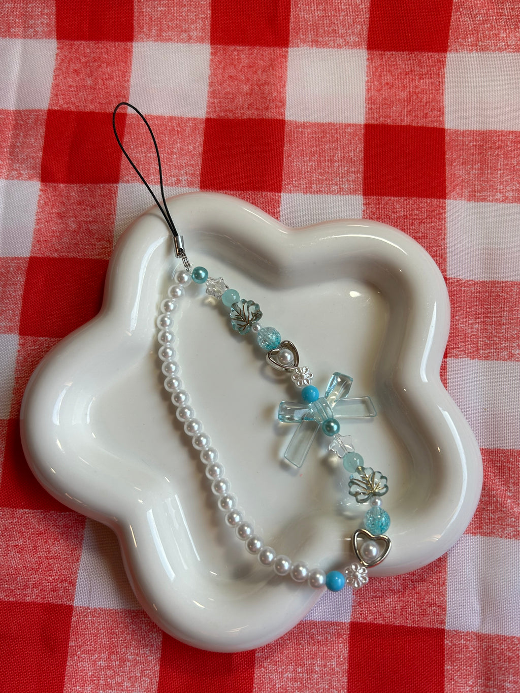 Bijoux pour téléphone en perles