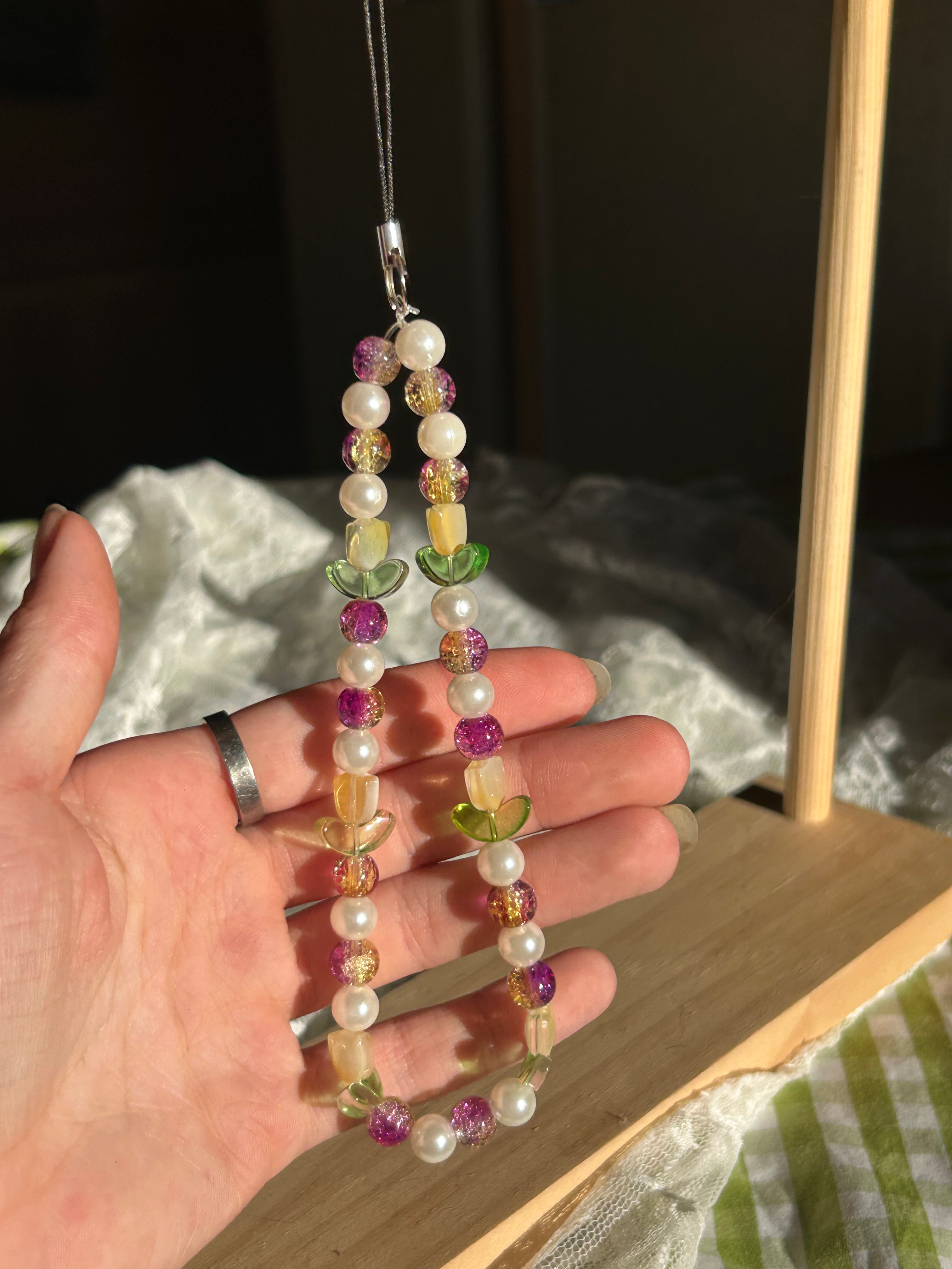Bijou pour téléphone en perles