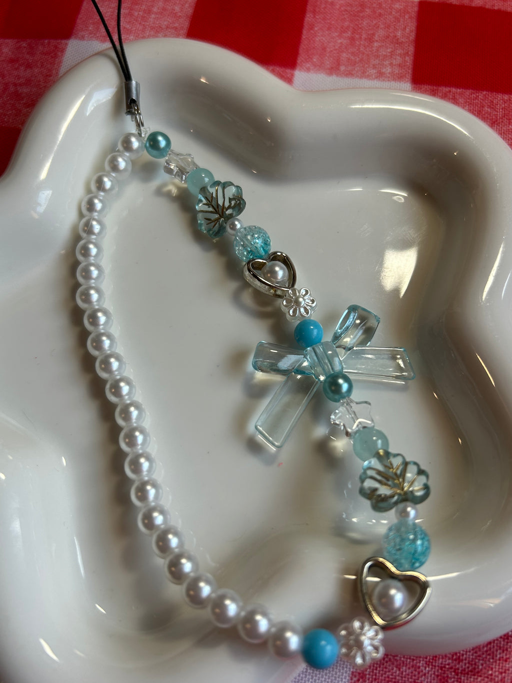Bijoux pour téléphone en perles