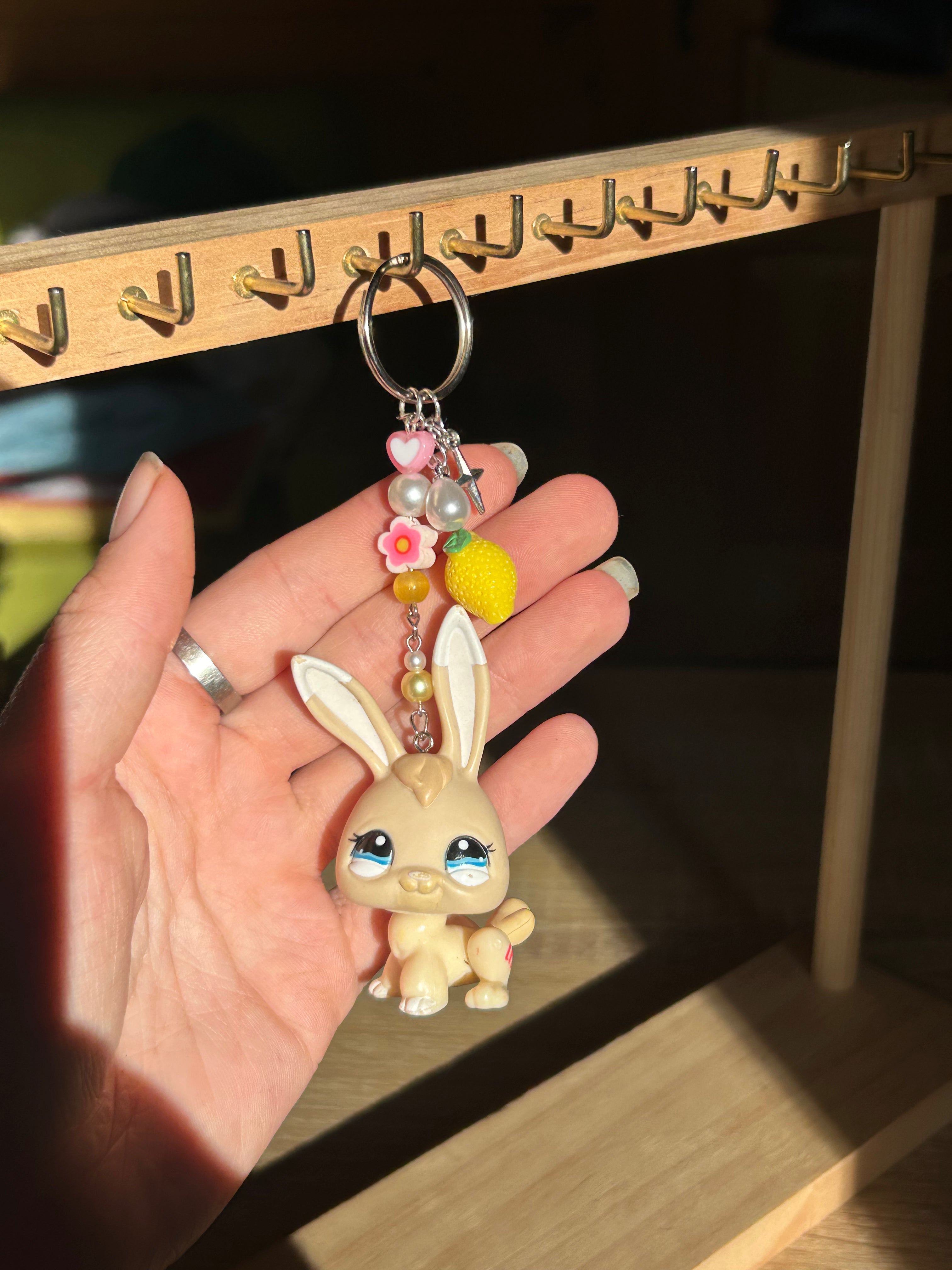 Petshop lapin porte-clés en perles