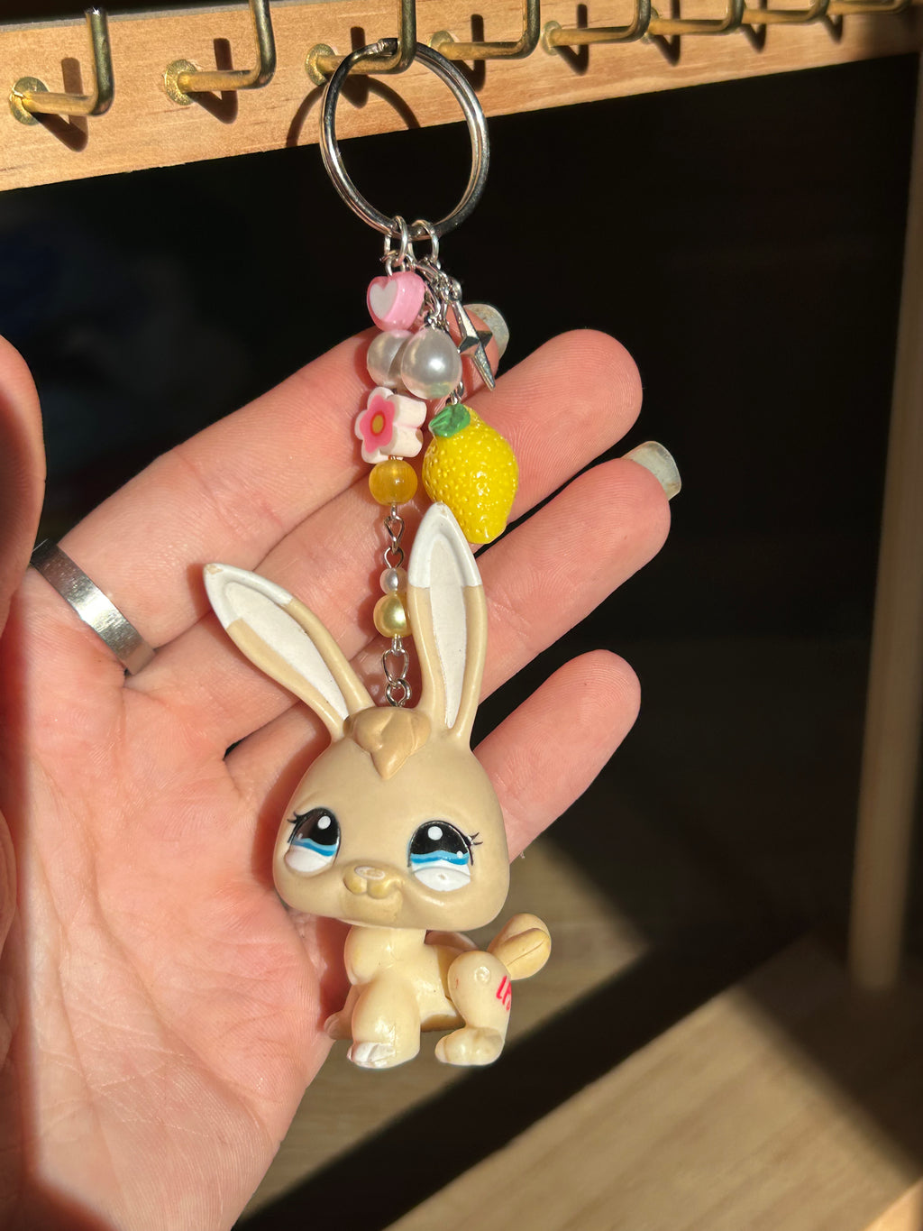 Petshop lapin porte-clés en perles