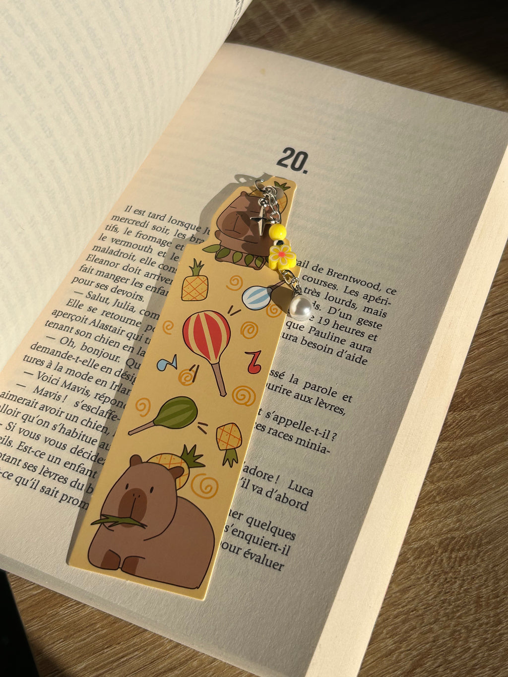 Marque pages avec pendentif perles