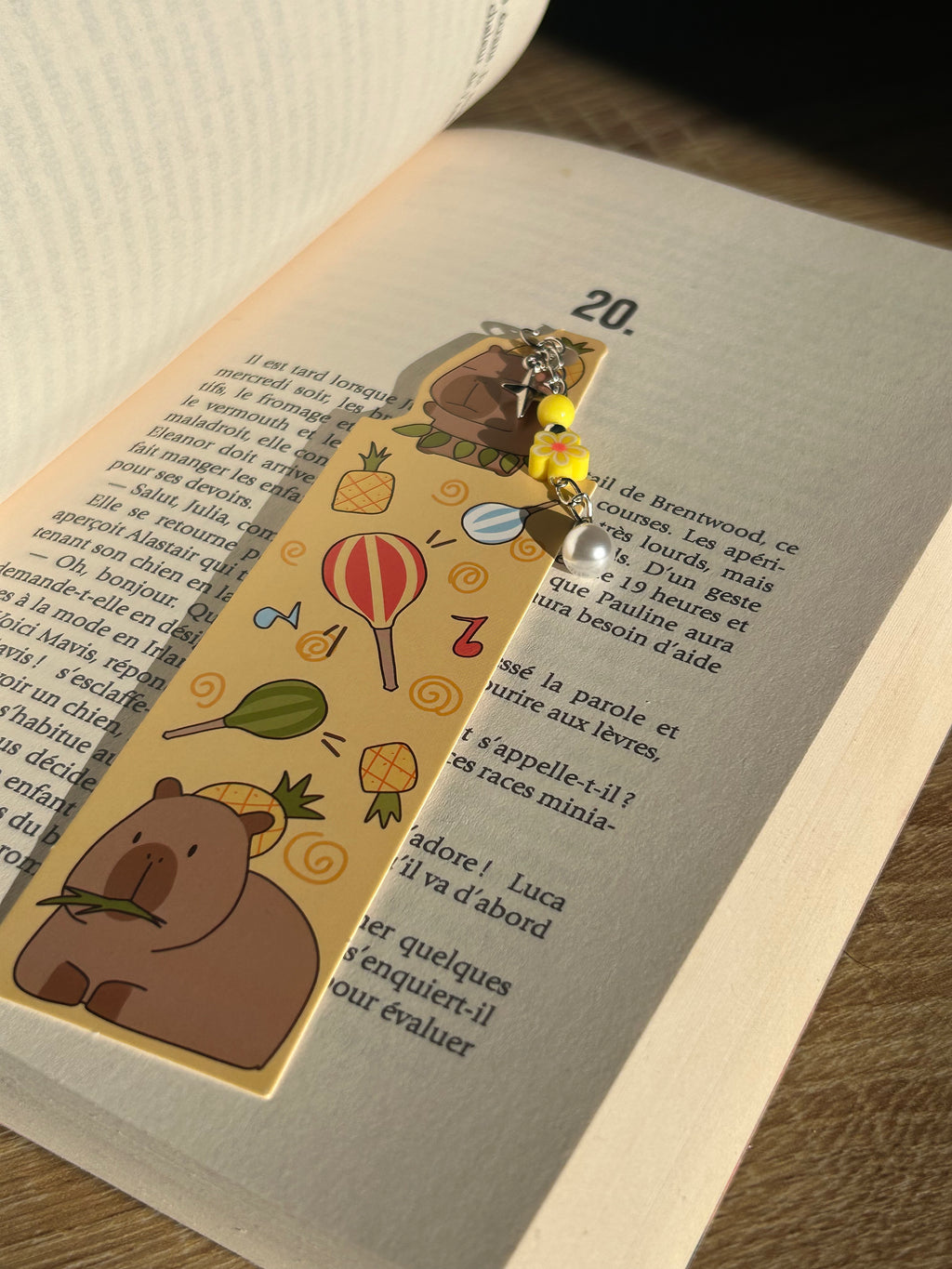 Marque pages avec pendentif perles