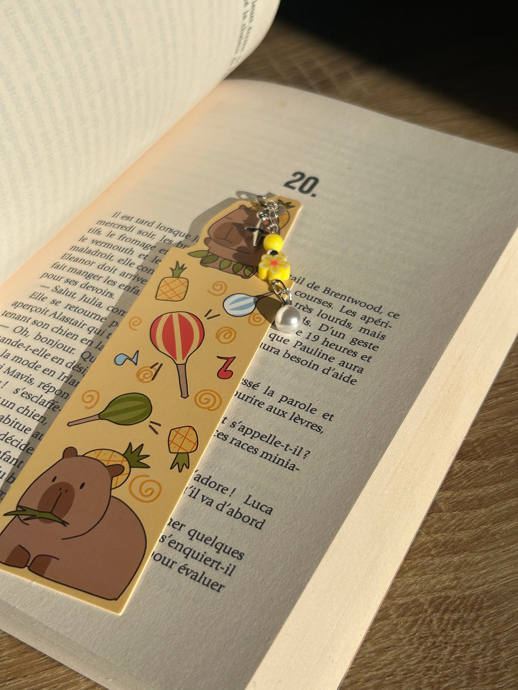 Marque pages avec pendentif perles