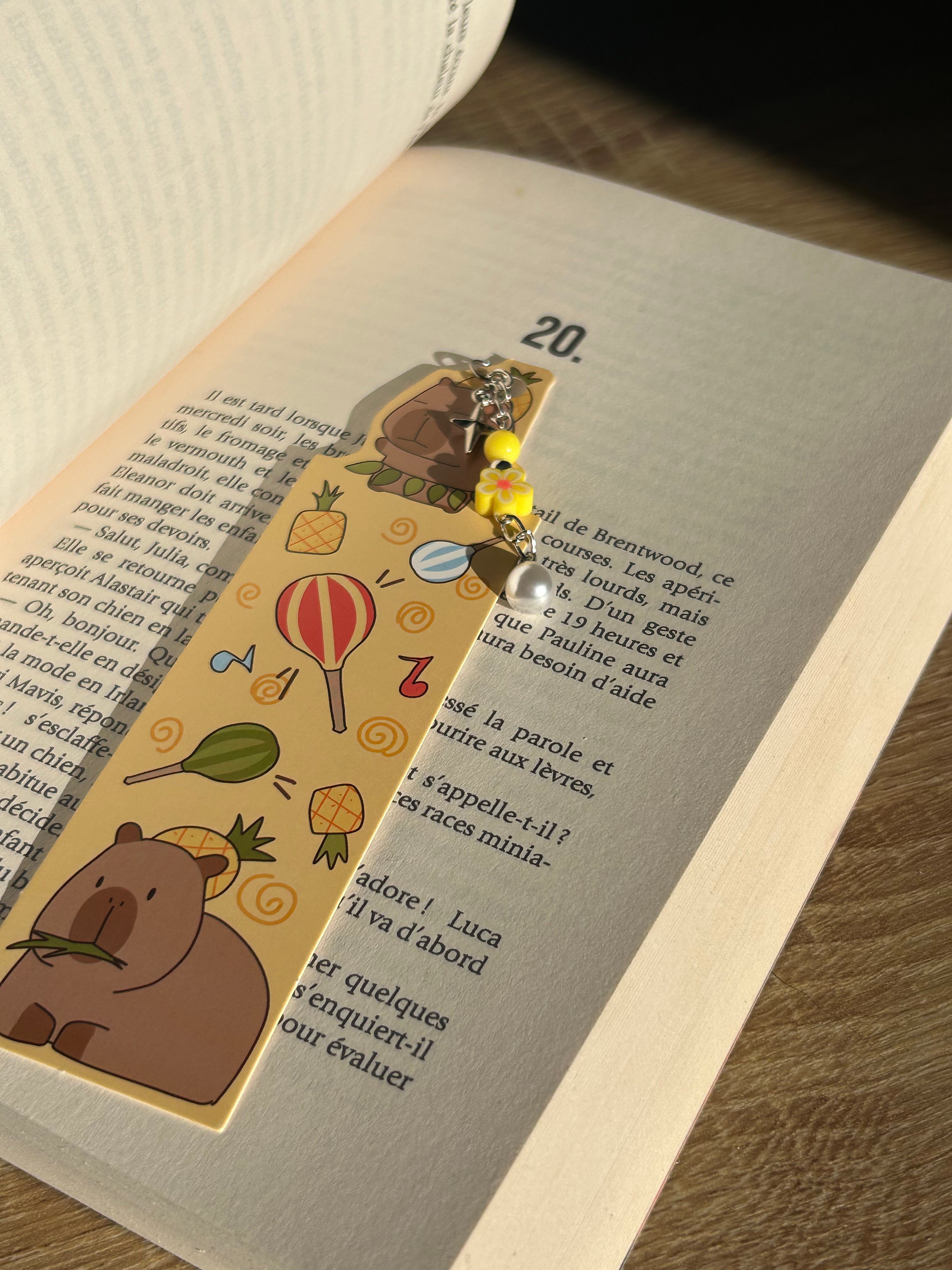 Marque pages avec pendentif perles