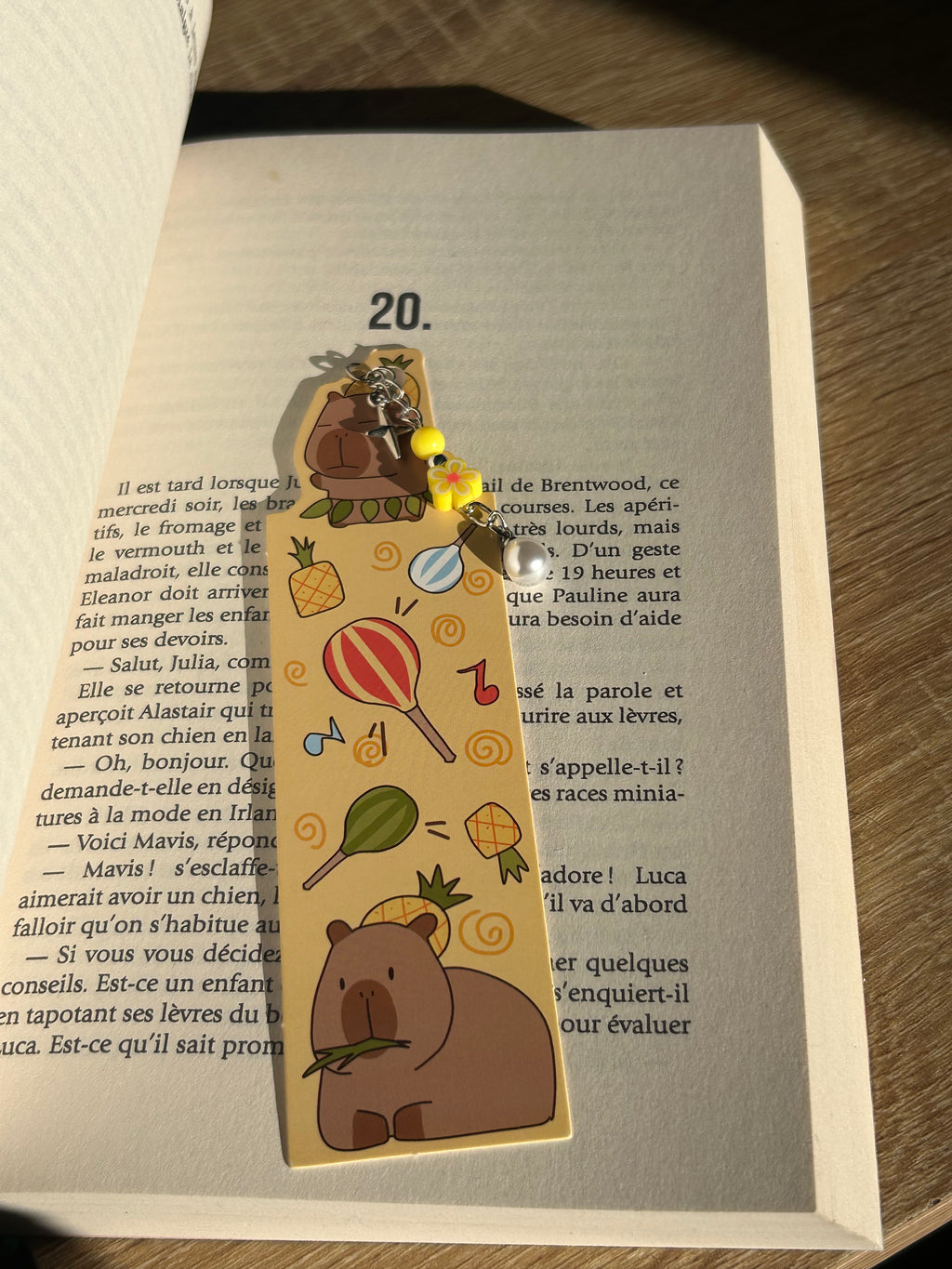 Marque pages avec pendentif perles