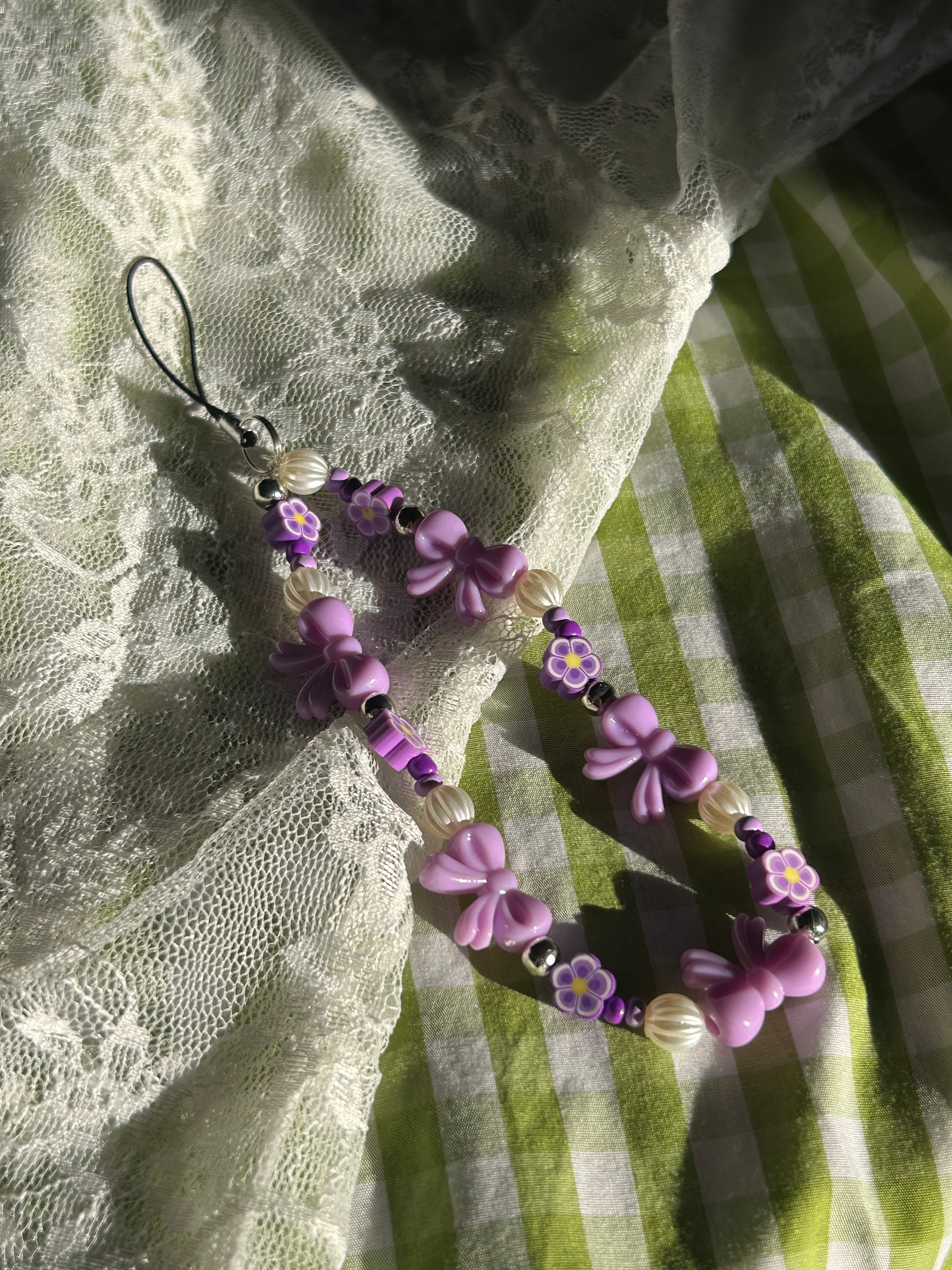 Bijou pour téléphone en perles